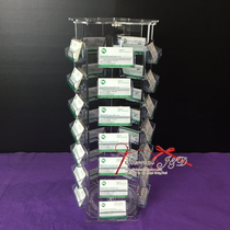 New pentagonal multi-layer transparent acrylic rotating business card display stand large capacity business card box for exhibition hall