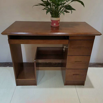 Chinese solid wood computer desk with drawer Home desktop single desk writing desk Desk 1 2 meters 1 4 with lock