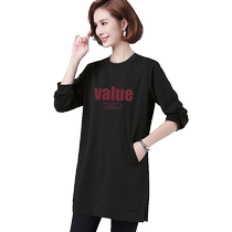 Special womens clothing for fat mm autumn and winter sweatshirts for women 2024 new round neck pullover loose slimming long-sleeved tops for women
