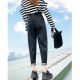 High-waisted harem jeans for women with velvet straight legs and loose 2023 new autumn and winter small carrot daddy pants