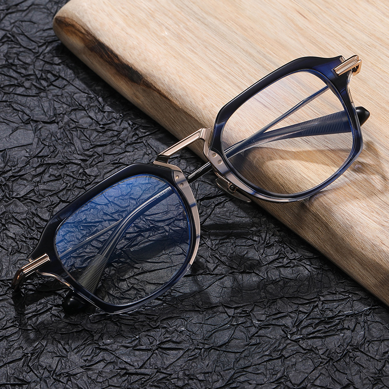 Designer Japanese Retro Acetate Eyeglass Frames for Men, Suitable for Prescription Lenses, Large Face, Extra Wide, Oversized Eyeglass Frames