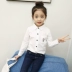 Quần áo trẻ em nữ sơ mi gas ngoại 2018 mới mùa thu cotton dài tay trẻ em sơ mi lớn mùa thu và áo trẻ em mùa đông áo thun bé gái thu đông Áo sơ mi