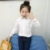 Quần áo trẻ em nữ sơ mi gas ngoại 2018 mới mùa thu cotton dài tay trẻ em sơ mi lớn mùa thu và áo trẻ em mùa đông áo thun bé gái thu đông Áo sơ mi