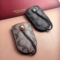 Keychain new mens and womens multifunctional key fashion retro leather car bag remote control pull-out storage bag pendant