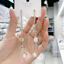 2020 new trendy opal tassel earrings female S925 sterling silver needle high-quality net red earrings super fairy ear jewelry