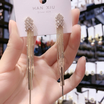 Earrings 2020 New Tide Silver Needle Fishbone Diamond Tassel Earrings Fashion Versatile Personality Korean Temperament Net Red Female