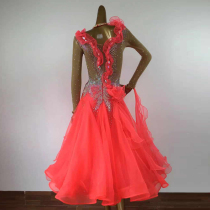 National Label dance competition dress Waltz acting Tango Dance Performance Wear ballroom with big swing and drill race dress
