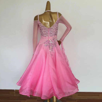 Morden dance contest dress ostrich wool waltz acting out of the tango dance large pendulum plus drill and dress national standard dance dress