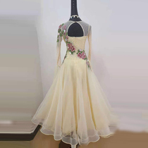Morden Dance Competition Dress National Mark Dance Performance Waltz Performance Wear ballroom Giant Pendulum Plus Drill Skirt dress