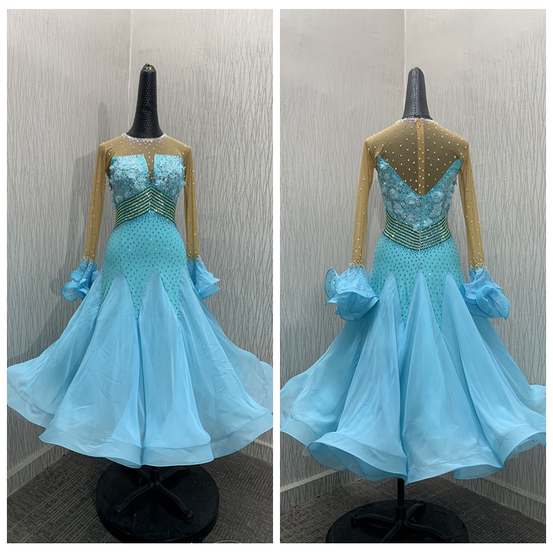 Morden Dance Contest Dress National Mark Dance Out of the Waltz Dress Skirt Square Dance Competition Dress Plus Drills for the dress