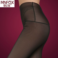 Mani fox quần ấm phụ nữ mặc eo cao Slim mùa thu và quần legging lưới lưới giả thịt và quần nhung dày - Quần nóng lên quan legging