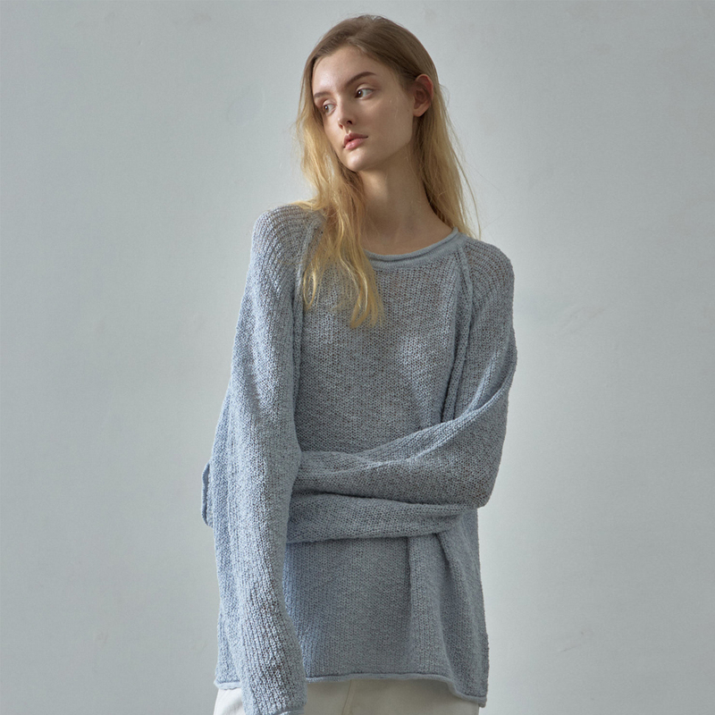 Facade Pattern Sweater Women's Autumn New Fashion ins Style Hollow Out Lazy Long Sleeve Knitwear