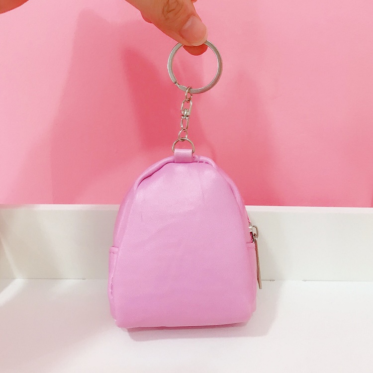Siêu dễ thương mini hồng leopard unicorn in với keychain ví tiền xu đồ lặt vặt túi ví da nữ cao cấp