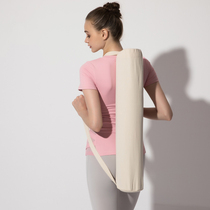 瑜伽垫背包加长大容量米白色棉麻袋子土豪垫瑜伽双肩背包收纳包