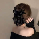 Большая черная заколка-крабик с бантиком, заколка для волос, аксессуар для волос, акула, шпильки для волос, популярно в интернете, коллекция 2023