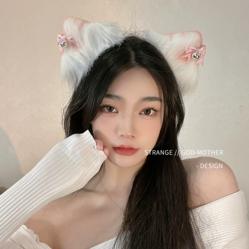 Плюшевый ободок, аксессуар для волос, кролик, колокольчик, рождественская заколка для волос, кот, лиса, енот, xэллоуин