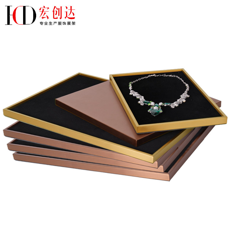Stainless Steel Jewellery Nursery Hand Watch Key Button Shoes Perfume Display Props Wallet Flocking Containing Display Pan
