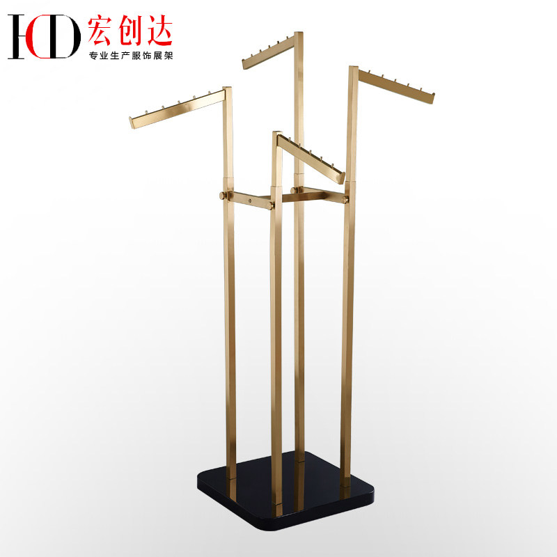 All stainless steel clothing island rack Rose gold brushed island display rack Pajama display rack