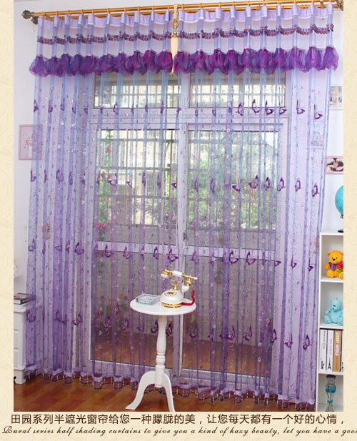 Phong cách hàn quốc phòng khách rèm cửa vải thêu sequin màn hình cửa sổ hoàn thành tùy chỉnh phòng ngủ bóng râm giải phóng mặt bằng đặc biệt - Phụ kiện rèm cửa thanh treo rèm cửa 2 lớp