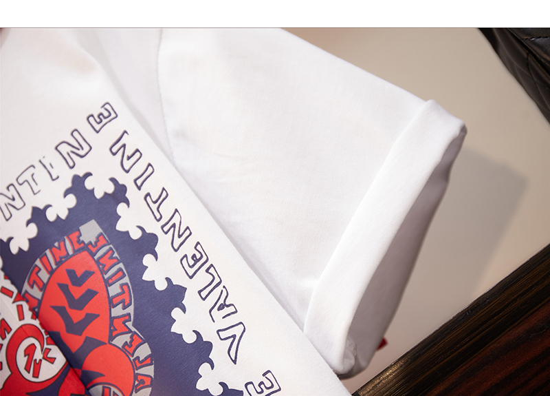 DABI 韓國復古風時尚植物紋T恤顯瘦套裝短袖裙裝 DABI 韓國復古風時尚植物紋T恤顯瘦套裝短袖裙裝