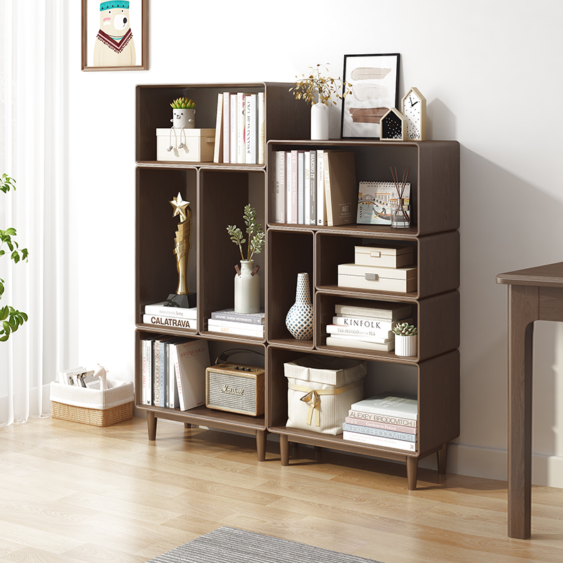 Day-style free combined grid cabinet bookcase living-room containing cabinet solid wood with door integrated by wall objects storage cabinets