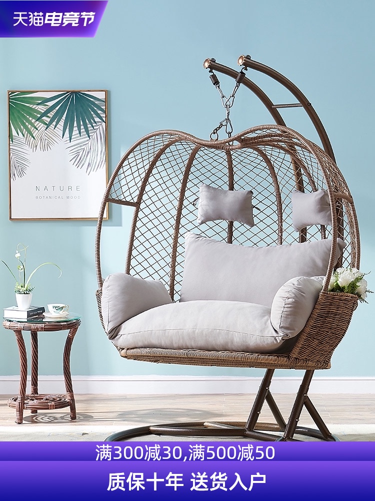 Household hanging bed Bird's nest hanging chair Adult indoor European hanging orchid chair Lazy Rattan chair Princess cradle chair Outdoor swing