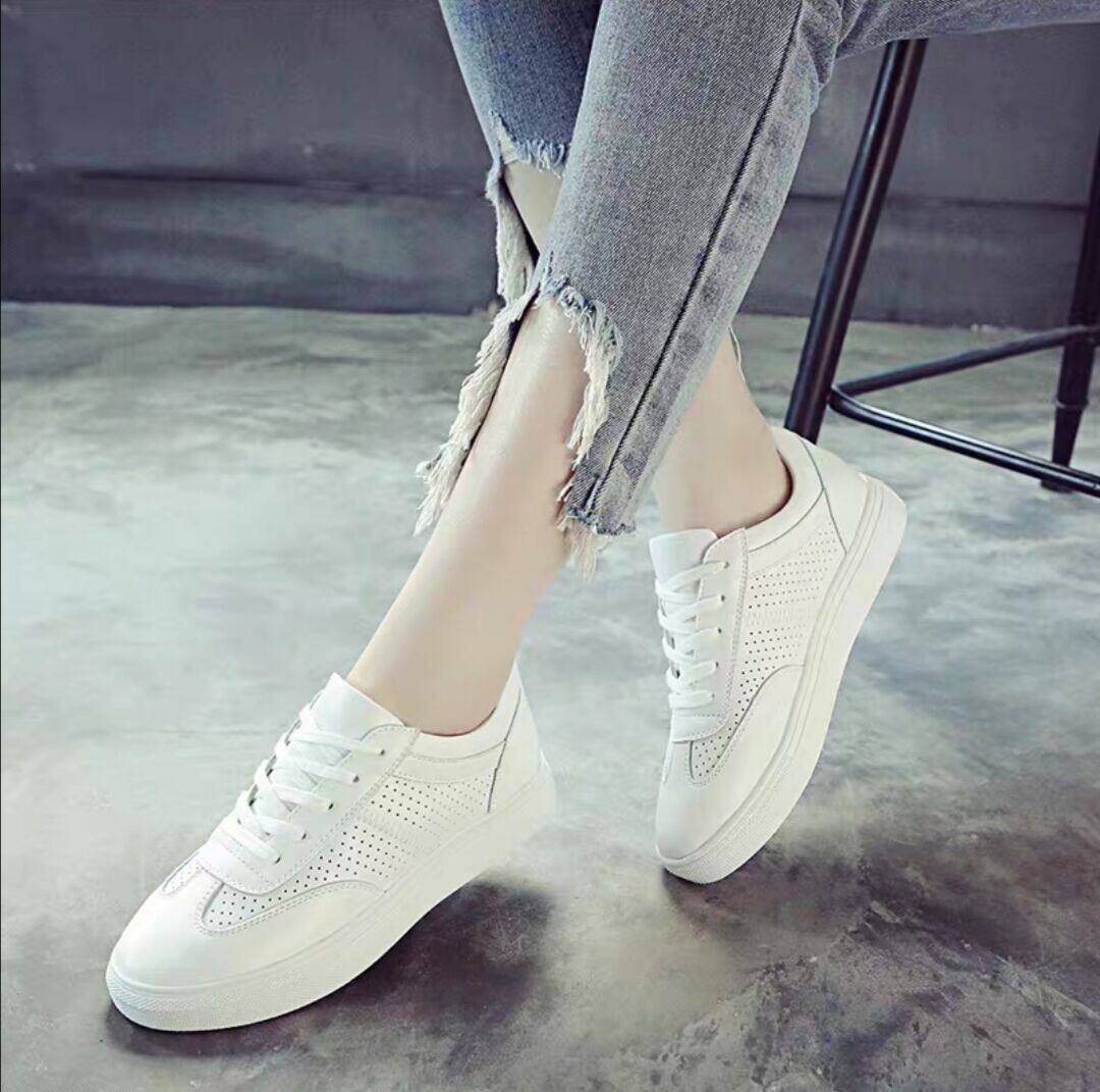 Customized high and low shoes for people with disabilities, length and short feet, single invisible height increase, small white shoes, breathable casual all-match women's shoes
