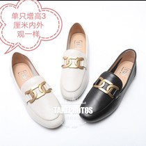 Customized long and short legs height and low feet only increase the stealth repair height correction real leather shallow shoes casual shoes work womens shoes
