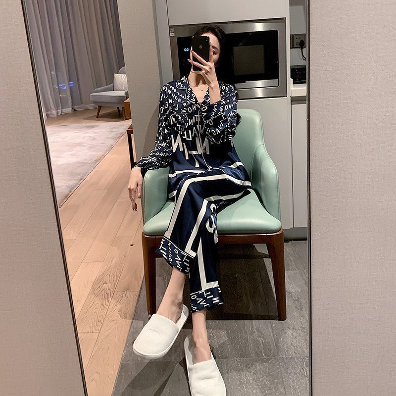 High-end customised ~ new sleepwear women Ice Silk Home Clothing Thin women's cardigan Cardigan Summer Silk Suit