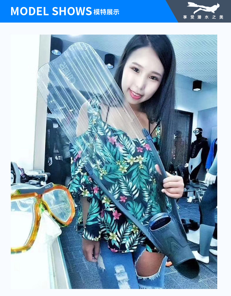 Spot Taiwan vdive professional freediving long fin full transparent board fins for fishing and hunting