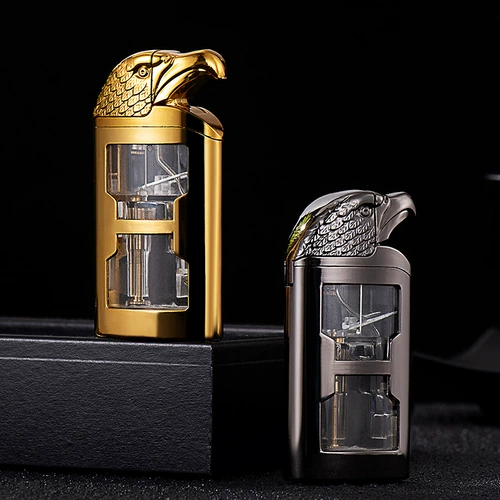 Прозрачная металлическая ветрозащитная креативная зажигалка, популярно в интернете, подарок на день рождения