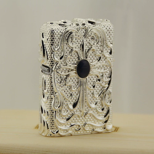 Серебряная элитная креативная зажигалка на керосине, подарок на день рождения