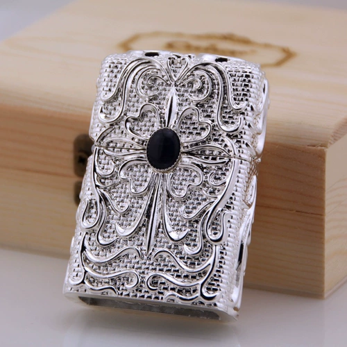 Серебряная элитная креативная зажигалка на керосине, подарок на день рождения