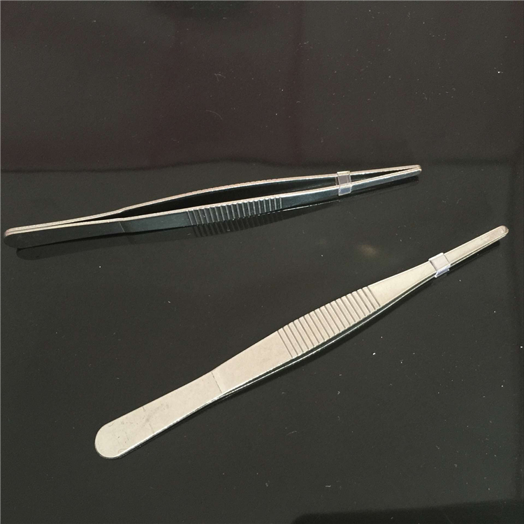 First aid kit first aid kit tweezers stainless steel round head clip toothed tweezers 14cm non-slip with teeth
