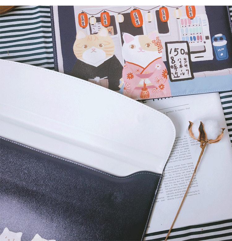 Mèo hoang izakaya mèo Apple laptop macbook air pro liner bag 11 12 13 15 inch - Phụ kiện máy tính xách tay dán bàn phím tiếng hàn