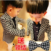 Childrens suit Jacket Infant child Baby Boy Plaid suit Suit dress Long sleeve cardigan jacket Top