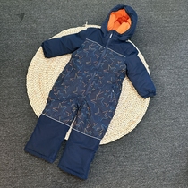 Exported to Germany foreign trade original one-piece ski suit for boys and girls windproof and waterproof velvet quilted thickened and warm