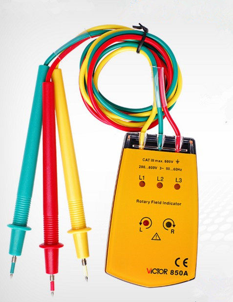 Victory phase tester VC850A three-phase AC phase meter phase sequence table phase table