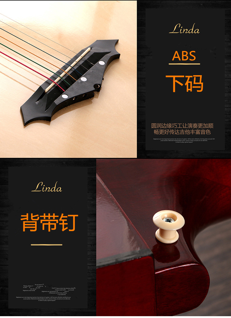 38 inch ballad guitar gỗ màu đen mới bắt đầu học sinh nam và nữ người mới chơi guitar gỗ nhỏ guitar 6 dây jita - Nhạc cụ phương Tây đàn điện