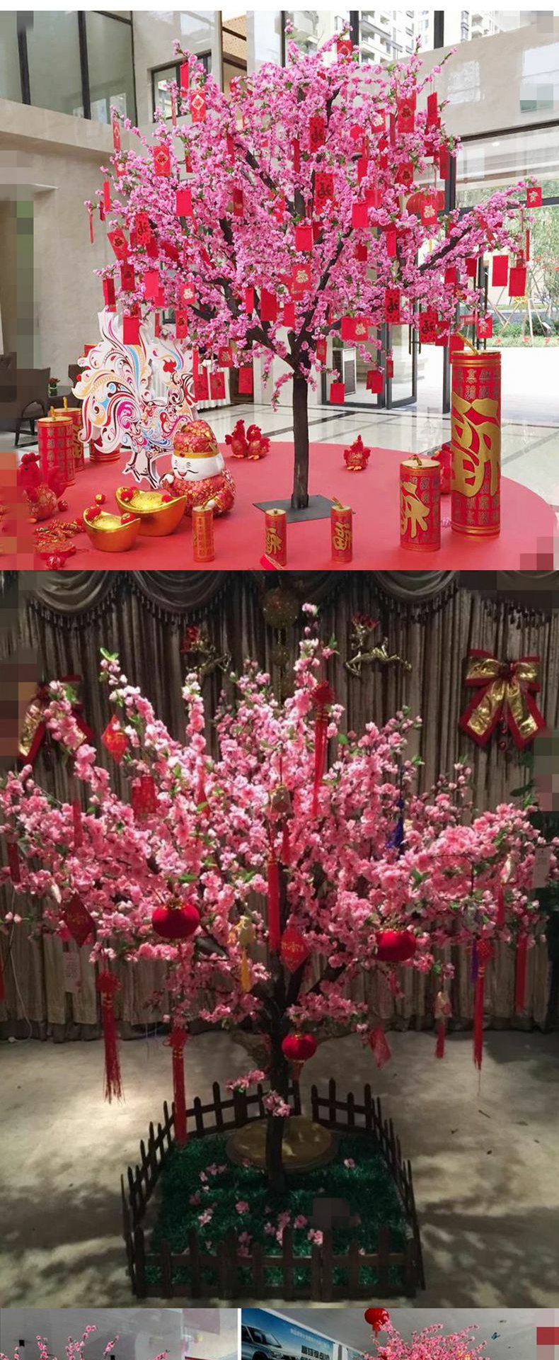 Cây đào mô phỏng cây nhân tạo cây anh đào cây đào lớn trang trí mô phỏng cây sàn hoa giả - Hoa nhân tạo / Cây / Trái cây hoa giả để phòng khách