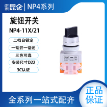 Chint Knob Button Switch NP4-11X 21 Two Position Lock Second Gear Red Green Black 1 Open 1 Close