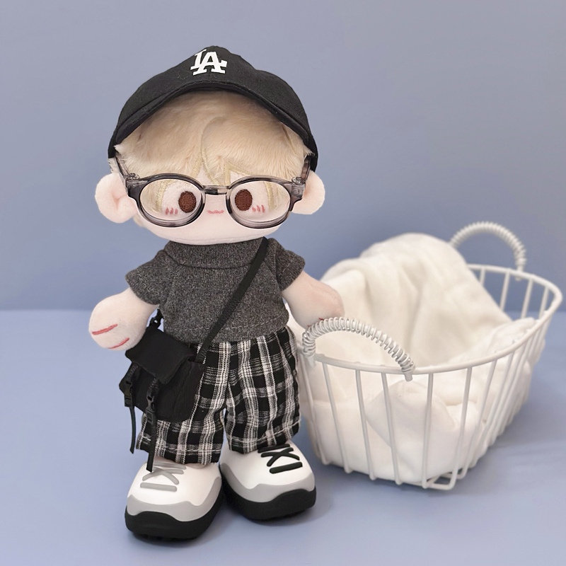 10cm Doll Clothes, Low-Key Black Baseball Cap Casual Outfit, 10cm Cotton Doll Japanese Style