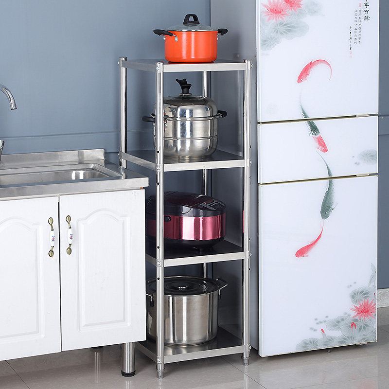 304 stainless steel kitchen nip containing layer frame 40cm wide multilayer pan rack microwave rack bathroom floor finishing frame