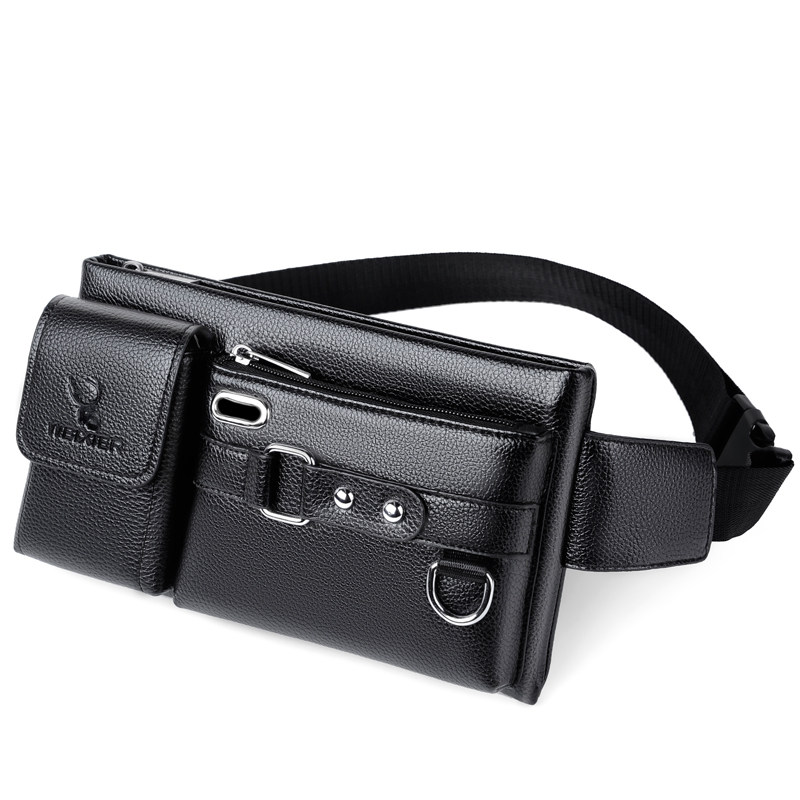 New Cortex Male Purse Multifunction Mobile Phone Bag Large Capacity Casual Chest Bag Tide Card Sloped Satchel Light Single Shoulder Bag