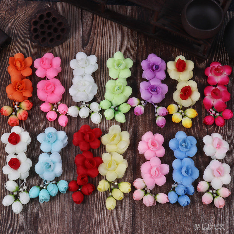 Opera Peking Opera Peking Opera Drama Supplies Ancient clothes Miss Tsing Yi Miss Playboy Head decorated with a small floral bouquet of flowers and ears