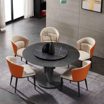 Creative geometric rock board round table Modern simple designer round table Custom villa 6 people with Nordic dining table