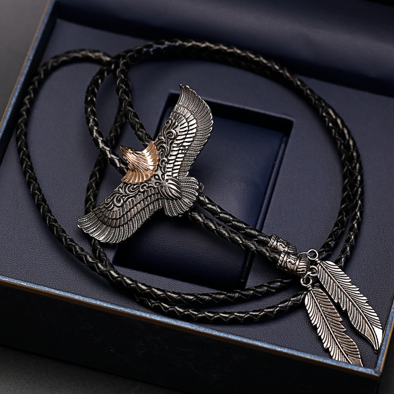 Vintage Personality Style Eagle Bolo Tie Cowboy Bolo Tie Western Men's Necklace Shirt Tie Collar Rope Accessory Vintage Personality Style Eagle Bolo Tie Cowboy Bolo Tie Western Men's Necklace Shirt Tie Collar Rope Accessory