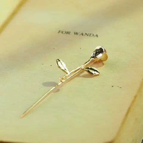Hoa hồng mới trâm cài lá trâm hoa chuỗi trâm hoa từ pin phù hợp với áo choàng khăn choàng phụ kiện khóa hoa cài áo