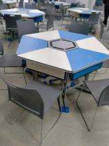 Hexagon Table Color Study Table Reading Room Brief Desk Art Desk Painting Table Wisdom Classroom Desk And Chairs