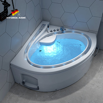 Household adult bathtub Bathroom Large triangle fan-shaped deep soaking bathtub Surfing massage constant temperature heating net red bathtub